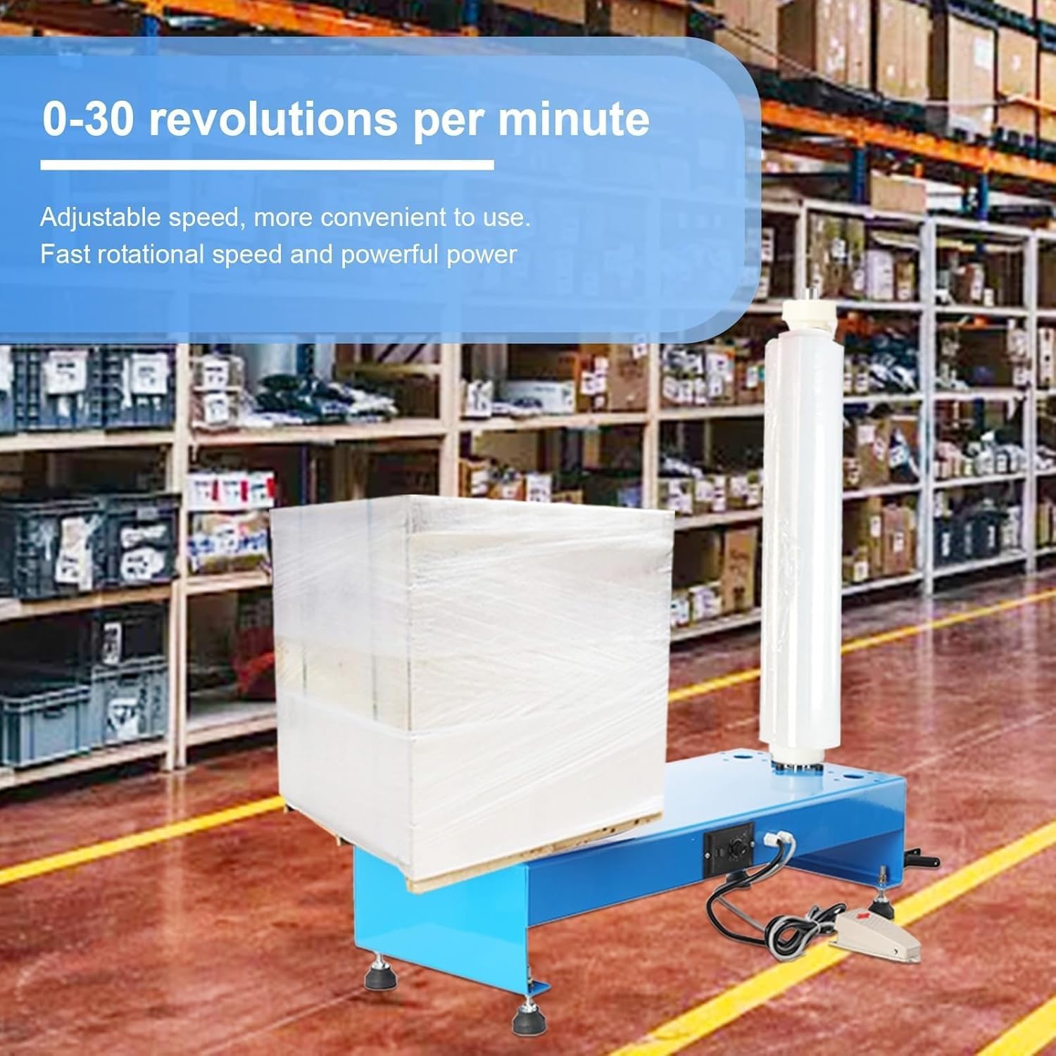 Halbautomatischer Stretchfolienspender mit elektrischem Drehtisch für Industrieverpackungen