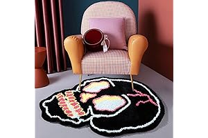 Spooky Skull Skeleton Playful Bathroom Rug