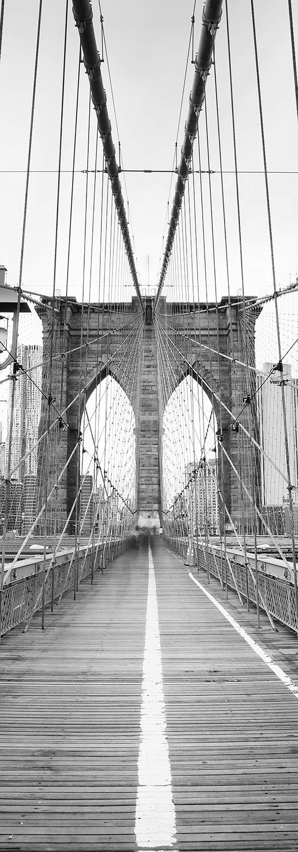 Adesivo Vinile Per Frigorifero Ponte Brooklyn New York - Rivestimento Decorativo Antigraffio 185x70cm - Senza Bolle