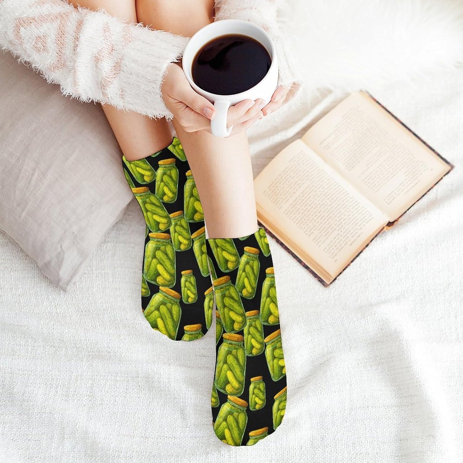 Canned Pickles Cucumbers No Show Ankle Socks Low Cut Non Slip Flat Boat Line 5 Pairs Set