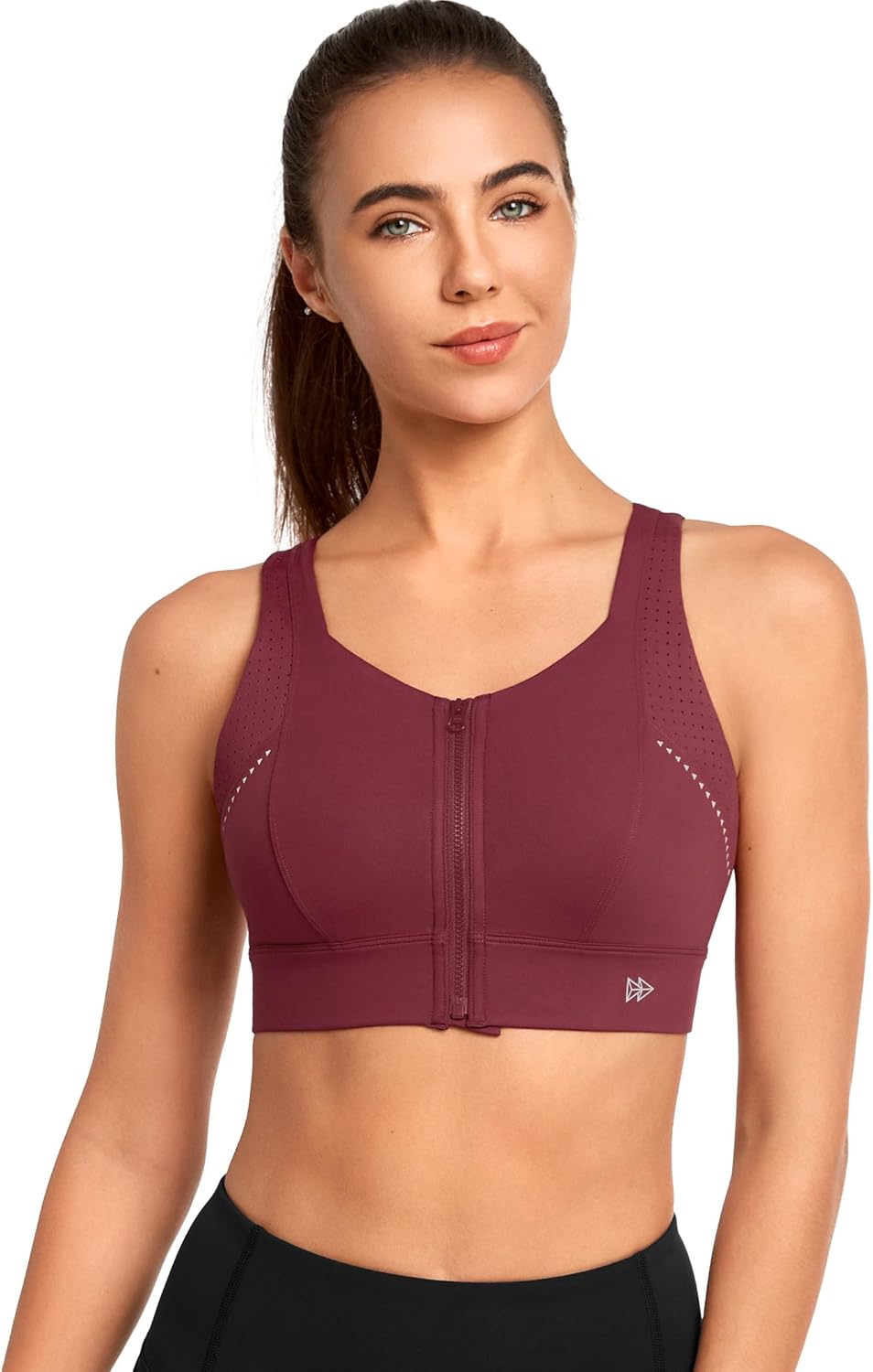 Yvette Adjustable Sports Bras for Women High Impact Front Zip Mesh Supportive Bras for Large Bust Plus Size - Image 2