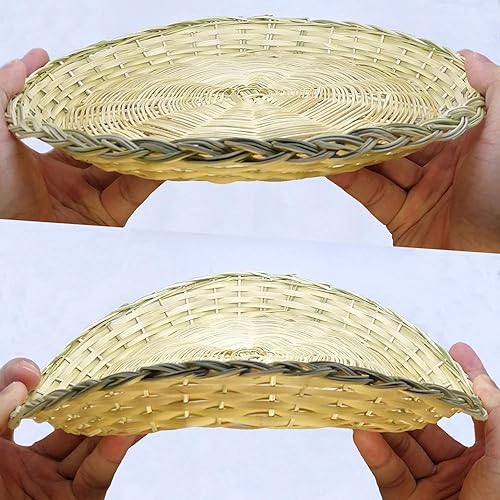 Miniatura 4 de BB HOME, ZHONGER BHO - Soporte para platos de papel de bambú tejido a mano, 10 pulgadas, juego de 4 para picnic, fiesta en casa y comedor diario