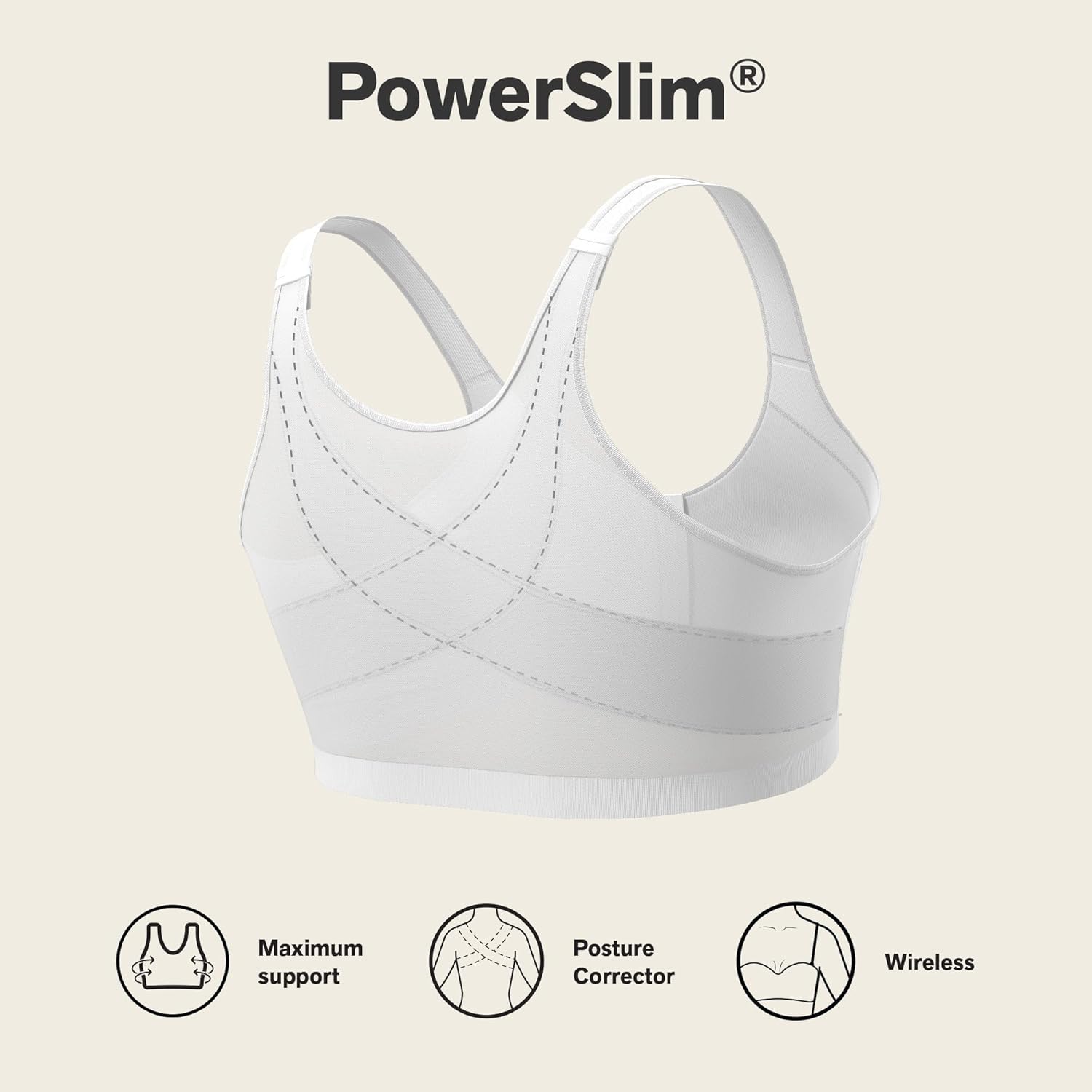 Leonisa Multi-Functional – Posture Corrector Bra Wireless Front Closure Bra for Women Full Coverage