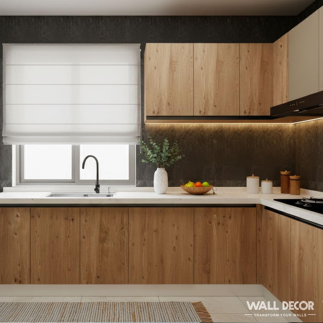 Paredes 3D Panel de pared de baño y ducha impermeable efecto piedra negra – Azulejos de pared para pegar y credence cocina imitación piedra – 6 losas SPC 60 x 30 cm (1,08 m2)