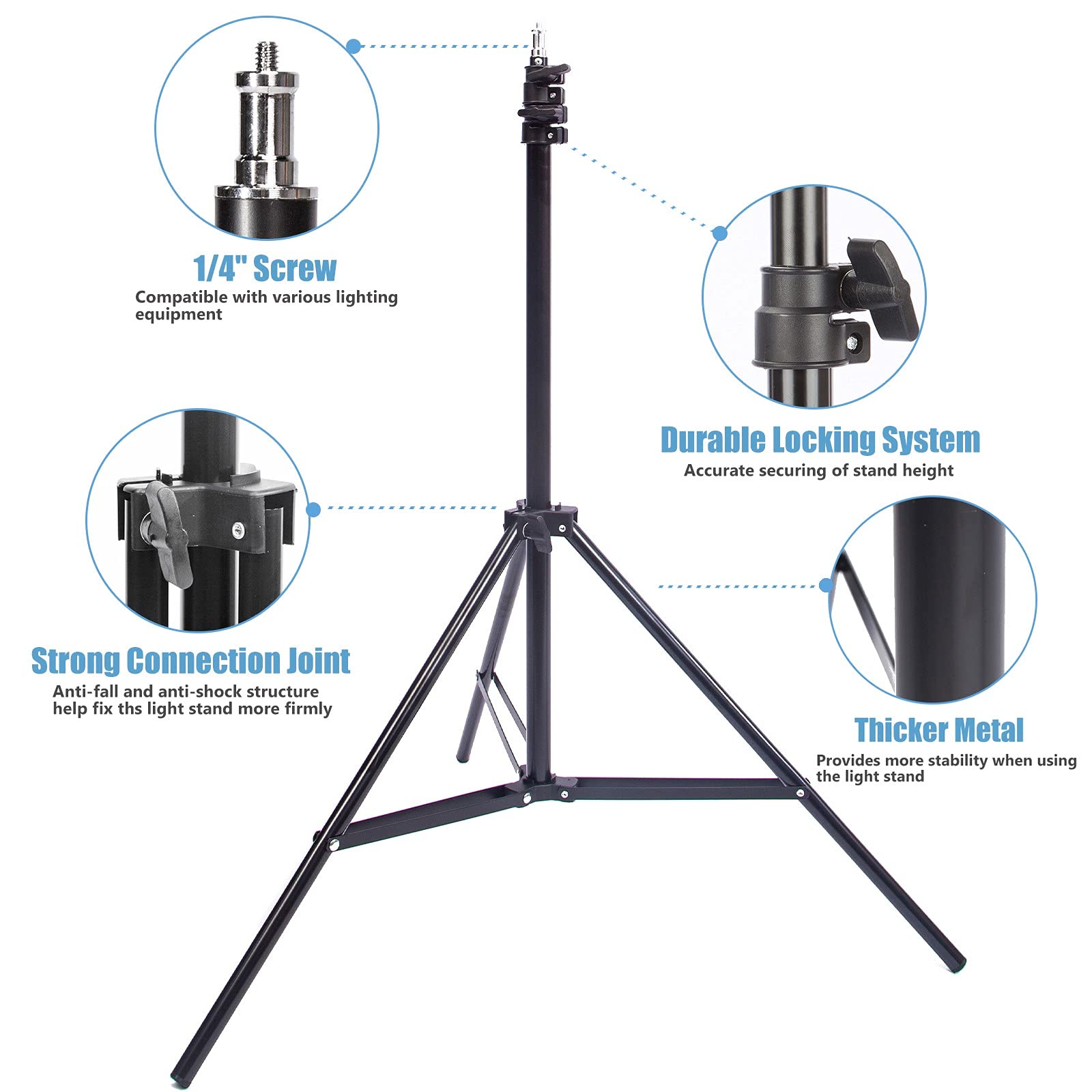 Hwamart Soporte Tripode de Luz para Fotografía en Estudio, Profesional Soporte Kit de iluminación para Vídeo Retrato y Fotografía de Iluminación Reflectores Softboxes, 2 Piezas con la Bolsa