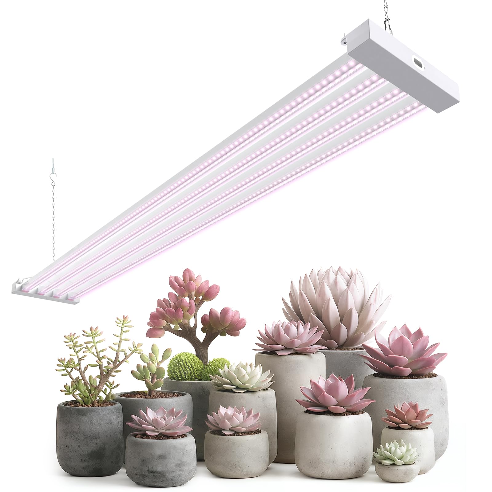 Photo 1 of **missing power cord **Barrina TX-L84 4FT LED Grow Light, 84W, 4 Panels Wider Coverage, Full Spectrum, High PPFD, Super Bright, Linkable, Hanging Fixture, Plant Stand with Grow Light for Indoor, Seeding, 1 Pack