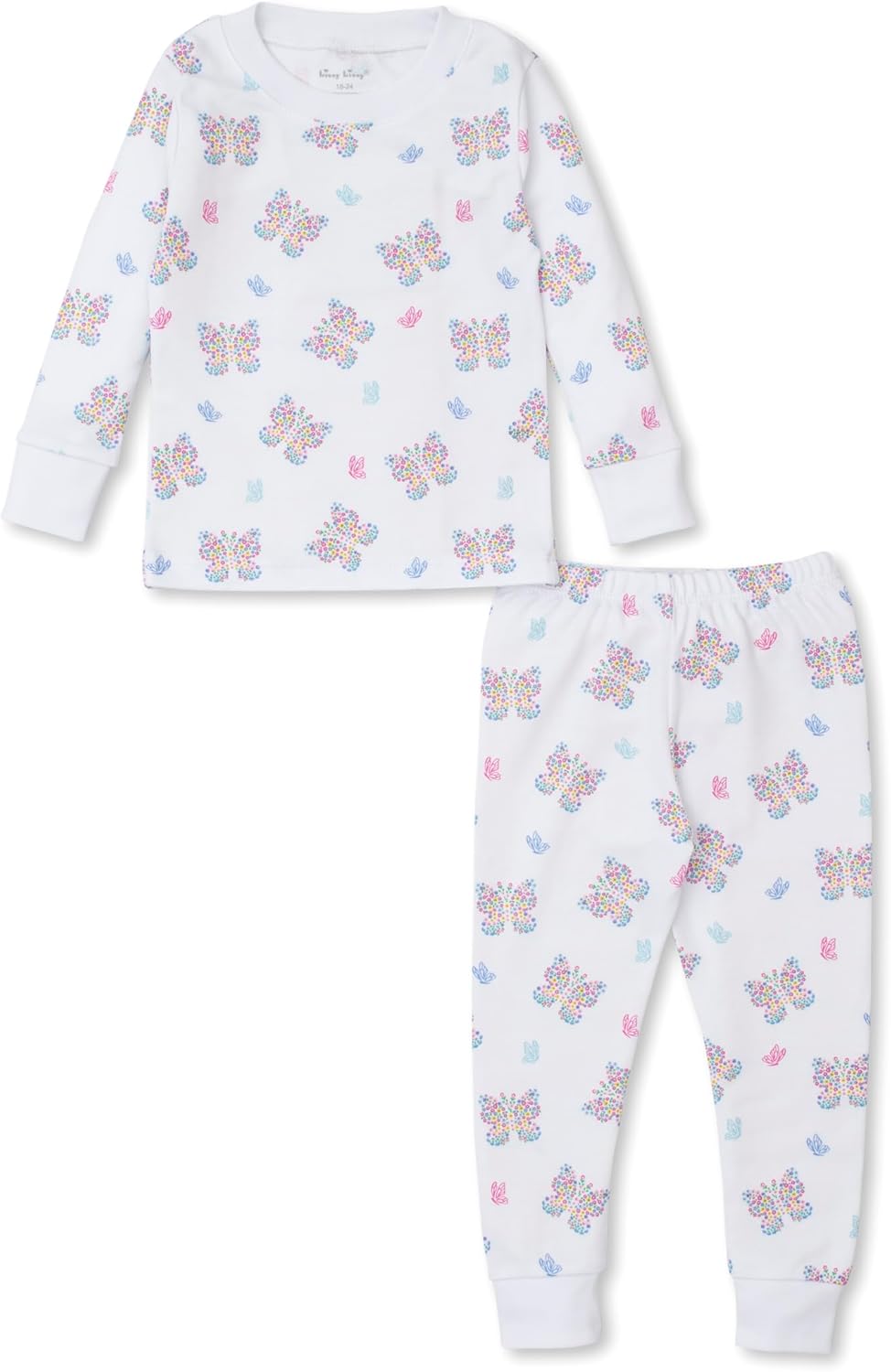 Kissy Kissy Baby Girls Infant Butterfly Flutters Print Long Pajamas Set