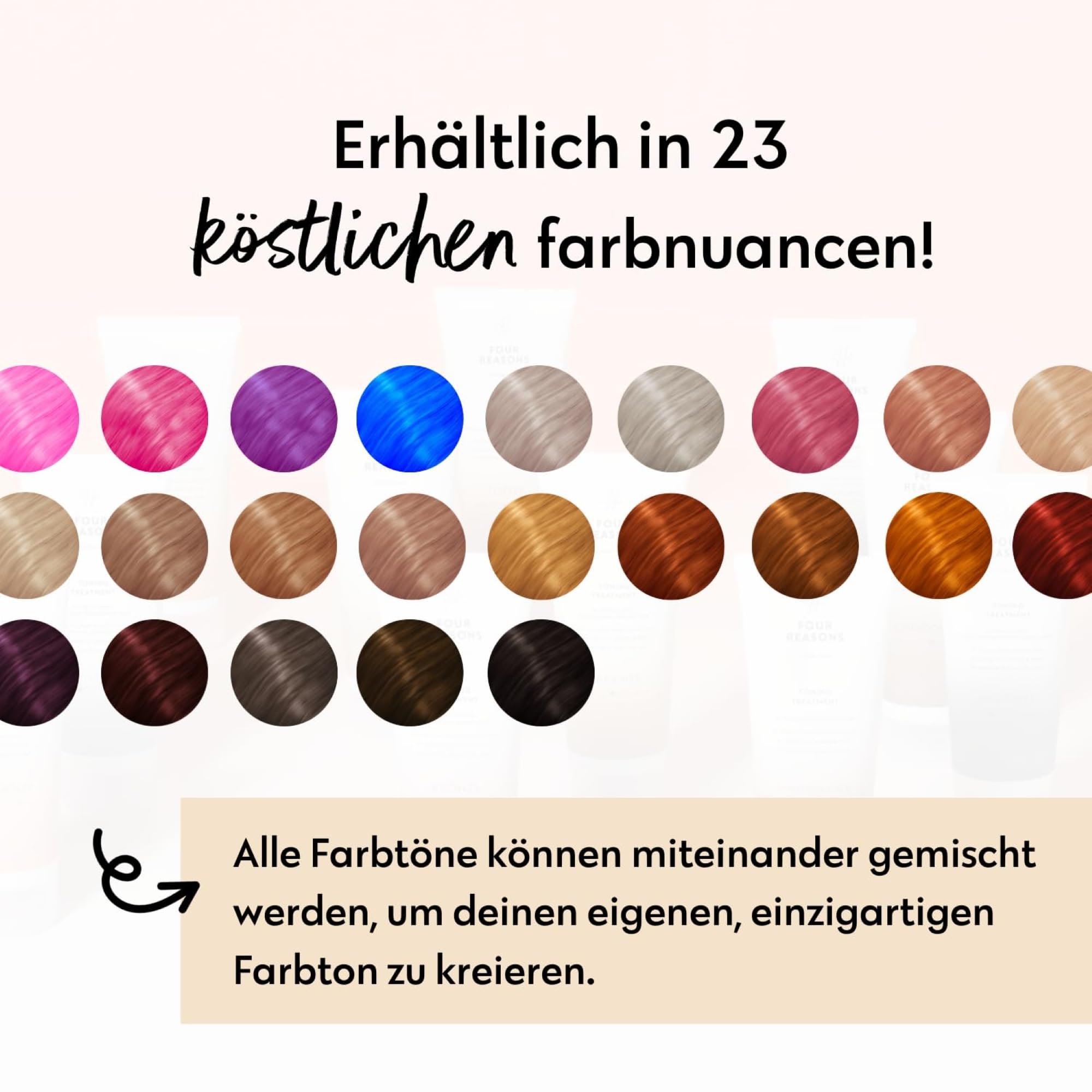 FOUR REASONS Color Mask, Cool Sand Blonde (27 Farbtöne) – Haar-Gloss & Farbspendende Pflege – Semi-Permanente Haartönung für Coloriertes Haar – Vegan & Cruelty-Free – 200 ml