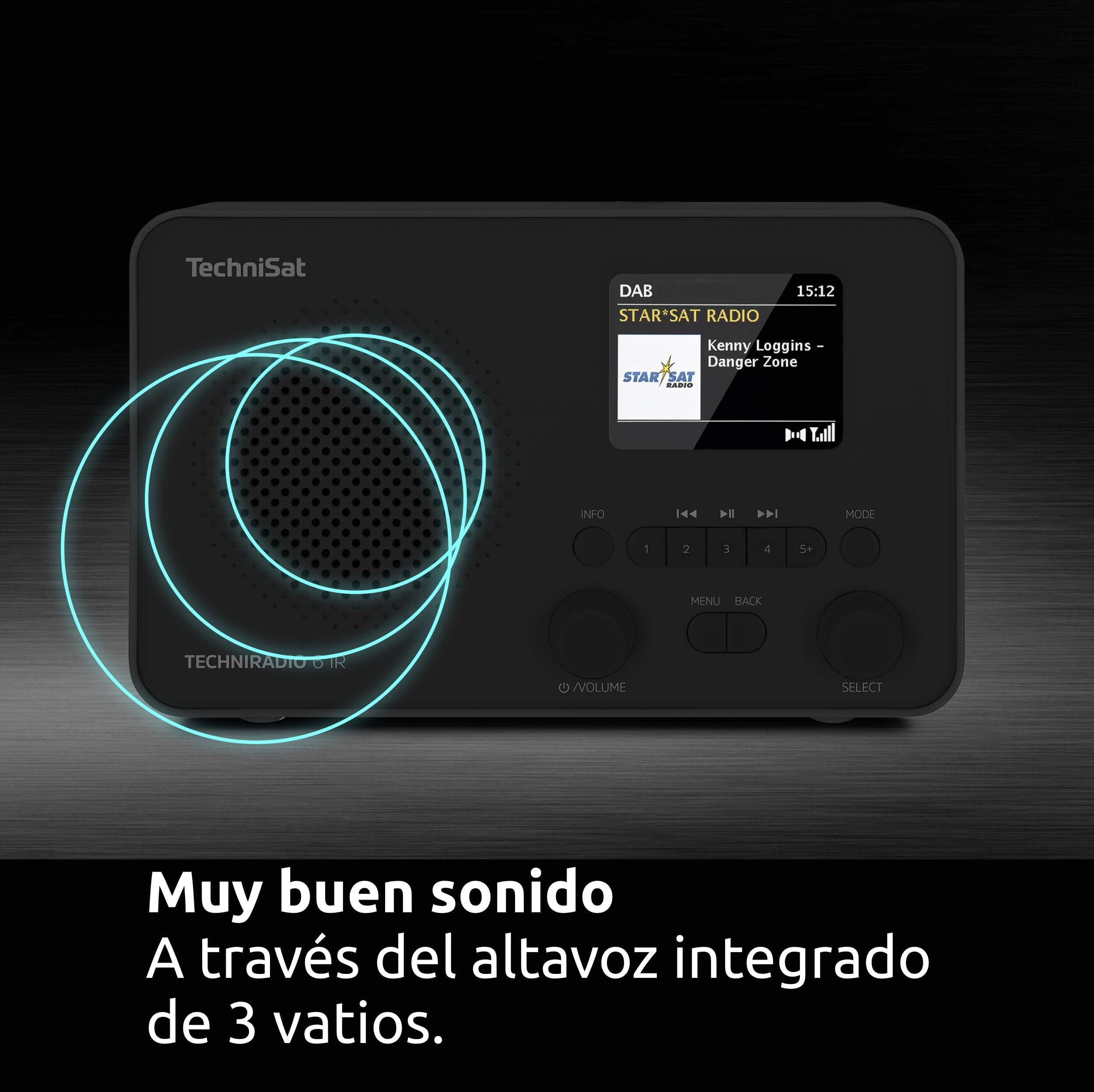 TechniSat TECHNIRADIO 6 IR Radio por Internet portátil DAB+ FM Wi-Fi Bluetooth 3 W RMS Negro