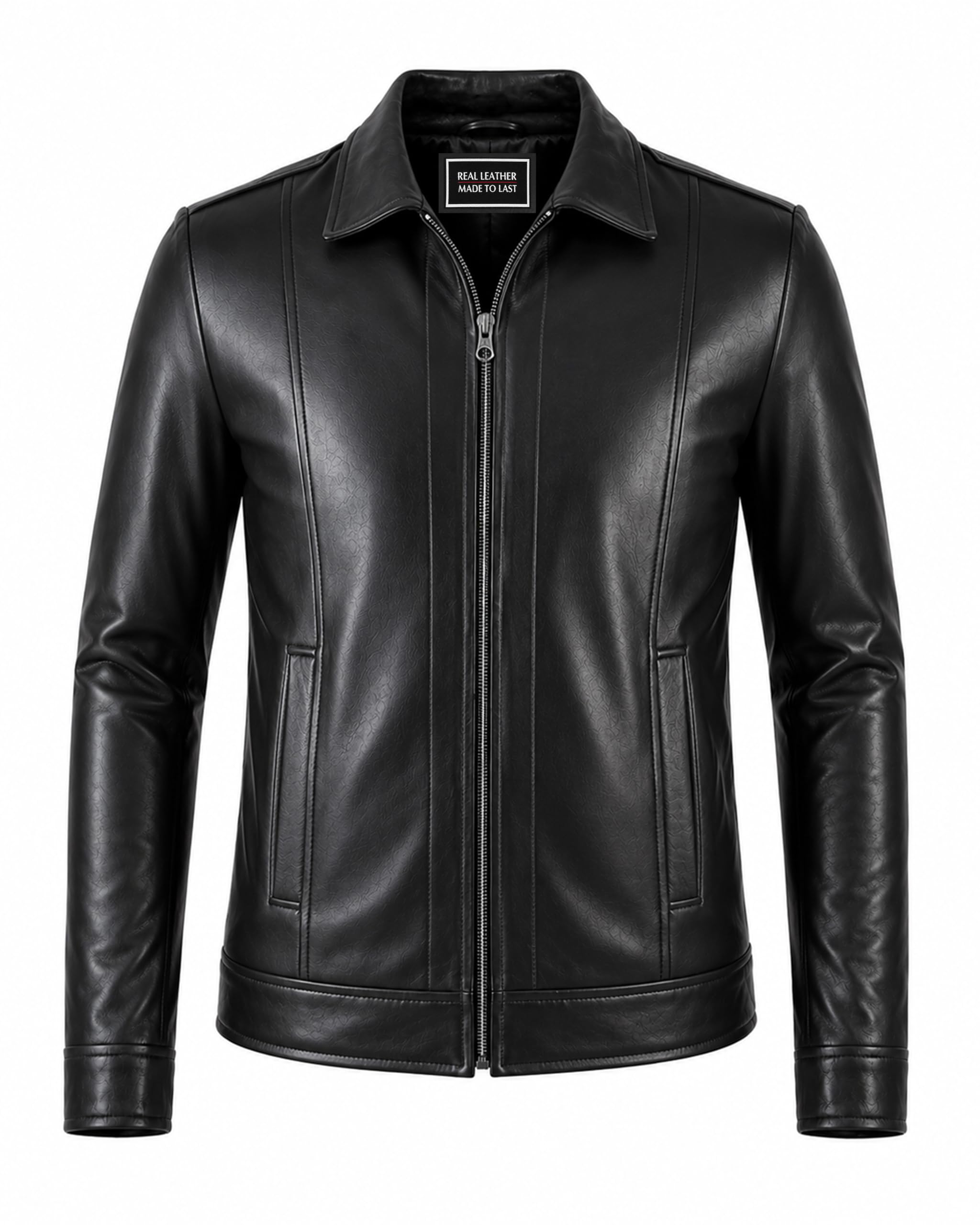 Casual Shirt Collar Leather Jacket Men - John Wick Inspired Style
