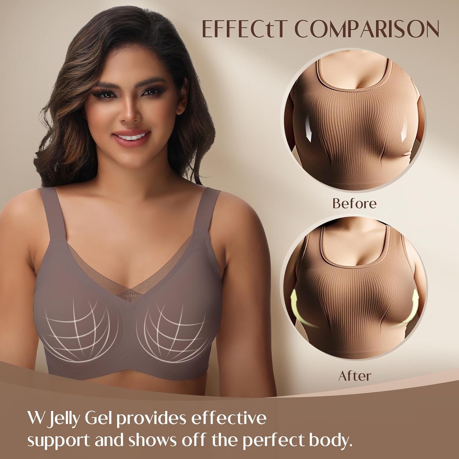 Wireless Comfy Bra for Women, V Mesh Full Coverage T-Shirt Bra Supportive Bralette No Underwire Seamless Sports Bras - Image 6