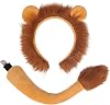 LYING Lion Cosplay, Lion Ears, Tail, Gloves, Halloween, Cute, Lion, Tail and Ear Headband, For Children, Adults, Animals, Costume, Disguise, Props