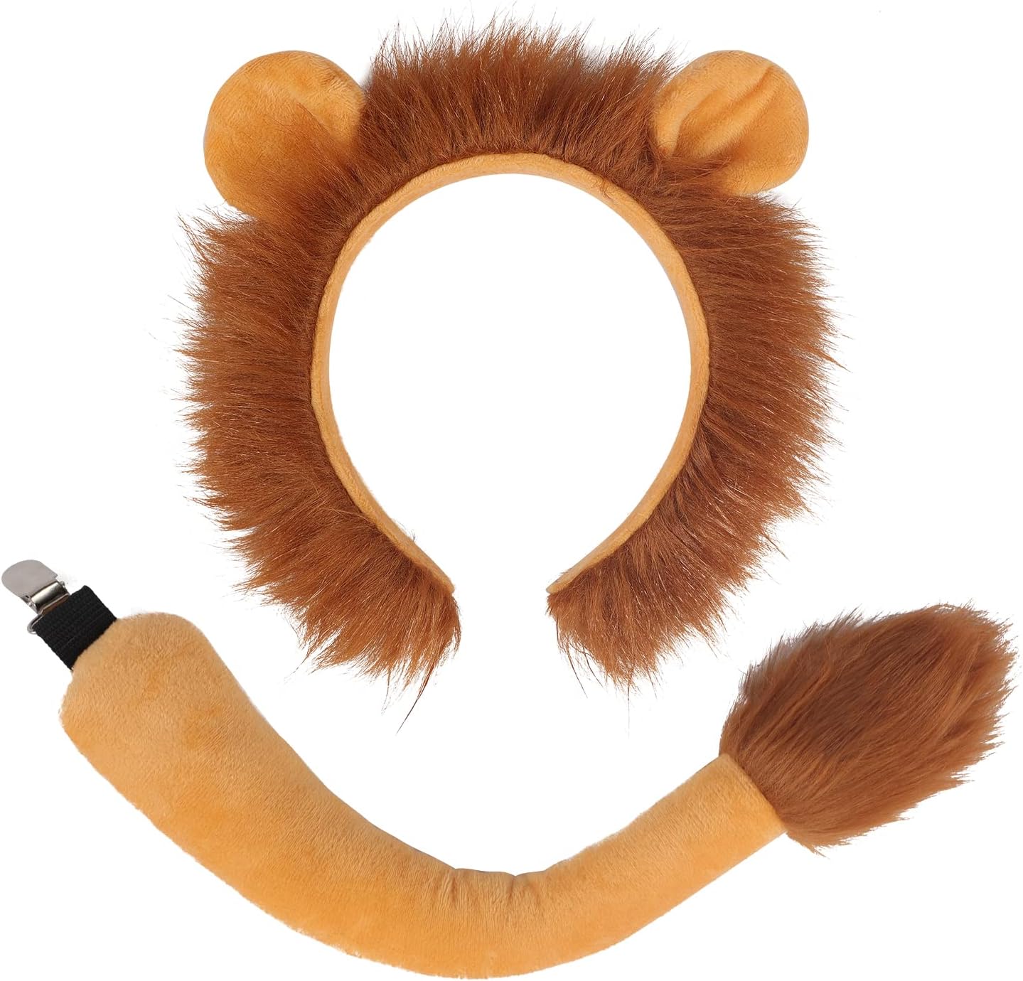 Amazon.com: Halloween Costume Lion Ears Headband and Tail Set Hats Lion