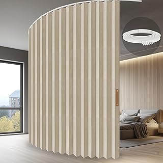 Accordion Folding Room Partition with Ceiling Track - Retractable Room D...