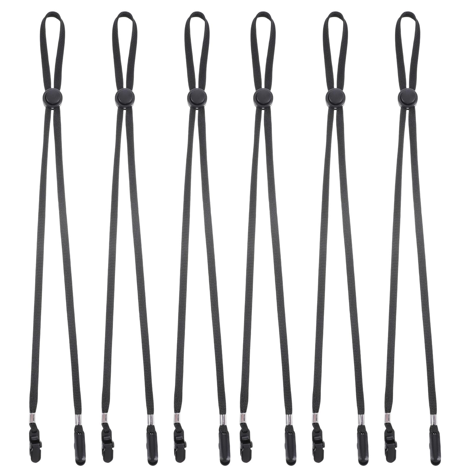 6 PCS Napkin Clips, Adjustable Bib Holder Dental Bib Clip with Neck Chains for Adult Restaurant Kitchen Clinic Dentists