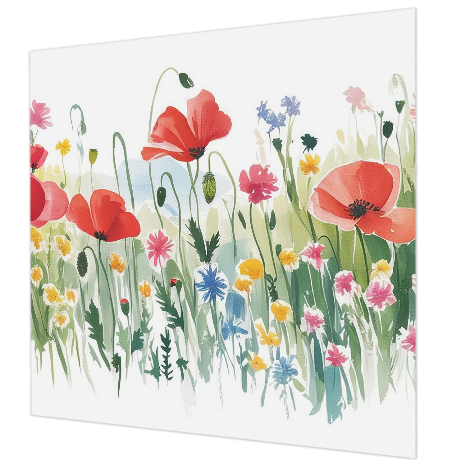 Papier peint intissé prairie d'été 250x250 cm pour salon et chambre
