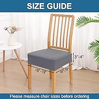 Vista 2 de smiry Fundas de asiento impermeables para sillas de comedor, juego de 4, fundas elásticas de jacquard extraíbles y lavables, sin fundas traseras