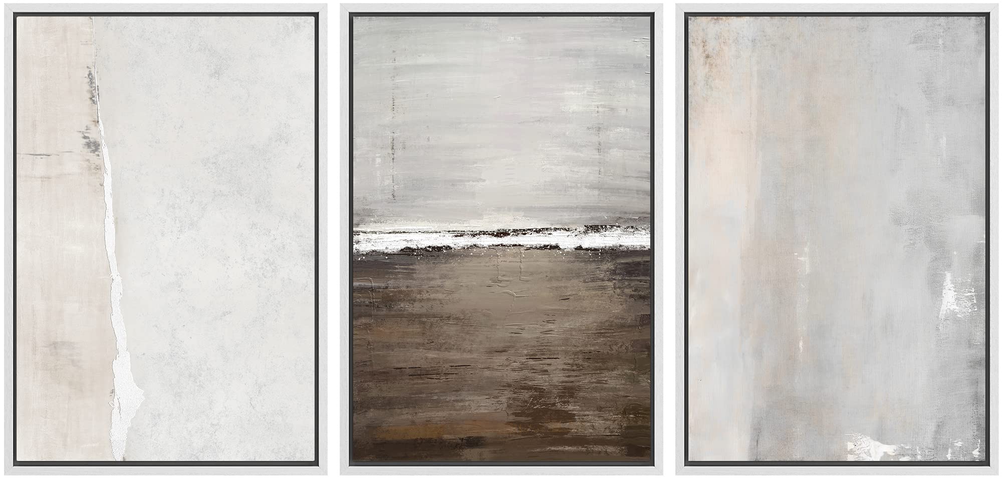 SIGNWIN Framed Canvas Print Wall Art Set Coastal Serenity Abstract Seaside Illustrations Modern Art Decorative Rustic Calm/Zen for Living Room, Bedroom, Office - 24"x36"x3 Natural — view 48