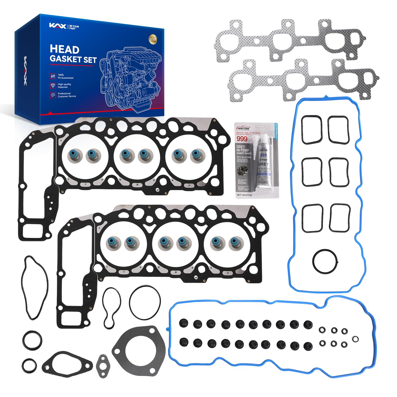 KAX Engine Cylinder Head Gasket Set Fit for Jeep Liberty 2005-2012 3.7L