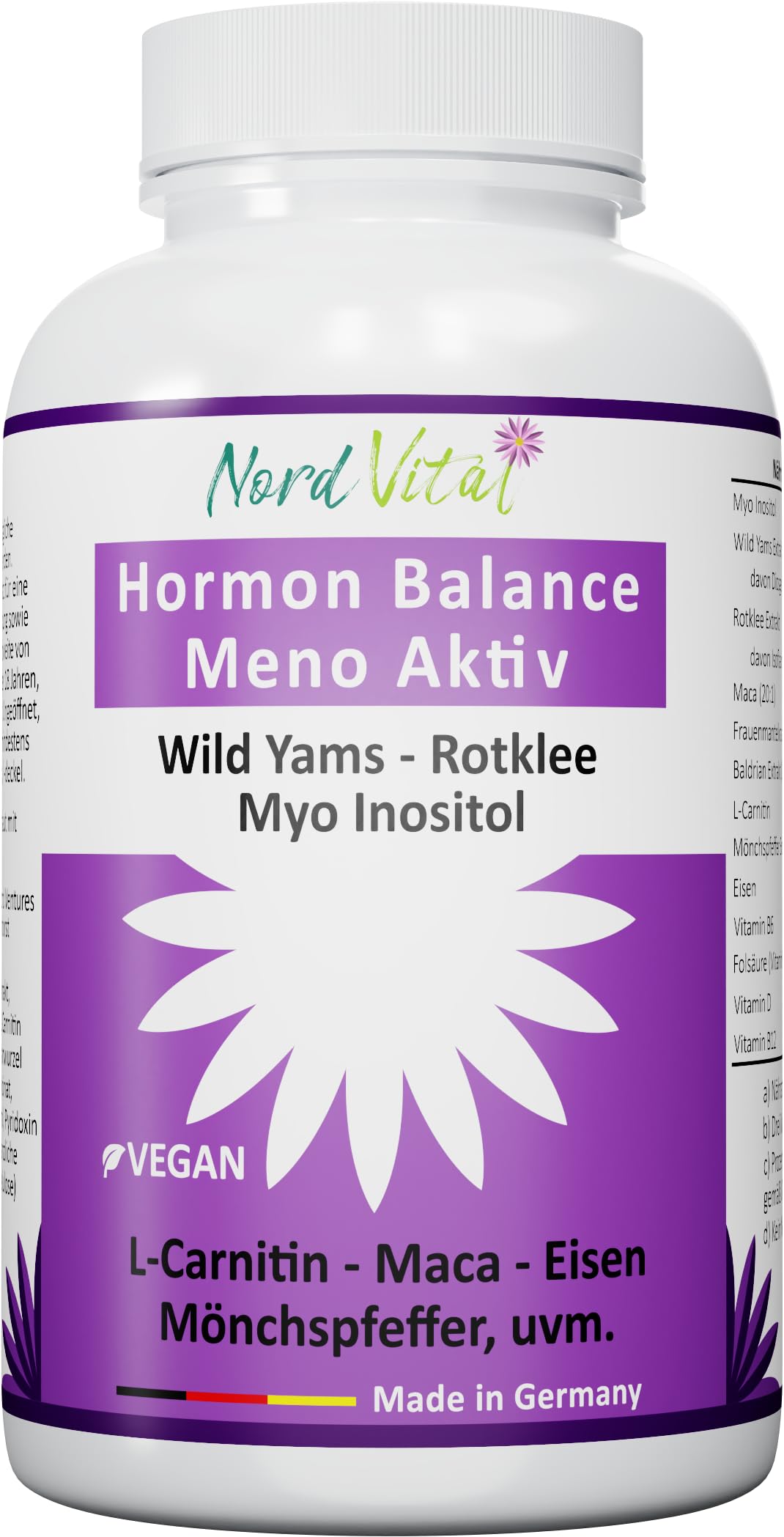 Wechseljahre & Hormon Balance Kapseln - 13-in-1 Frauen Komplex mit Myo-Inositol, Wild Yams, Mönchspfeffer, Rotklee, Maca & Mikronährstoffe - Hochdosiert, Vegan & Made in Germany