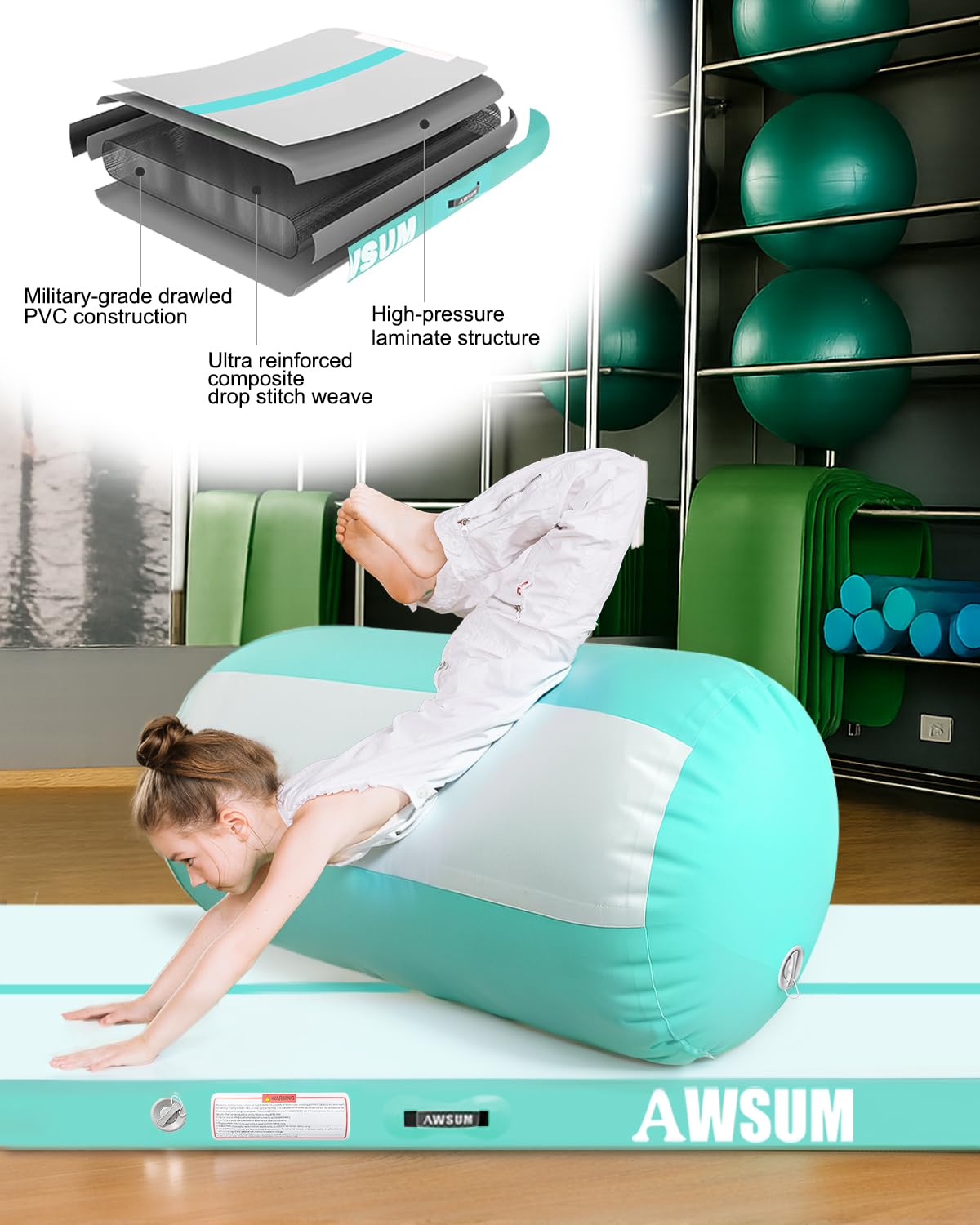 Springboard Mat Snapklik.com : AWSUM 10/13ft Inflatable Gymnastics Mat Air Roller ...