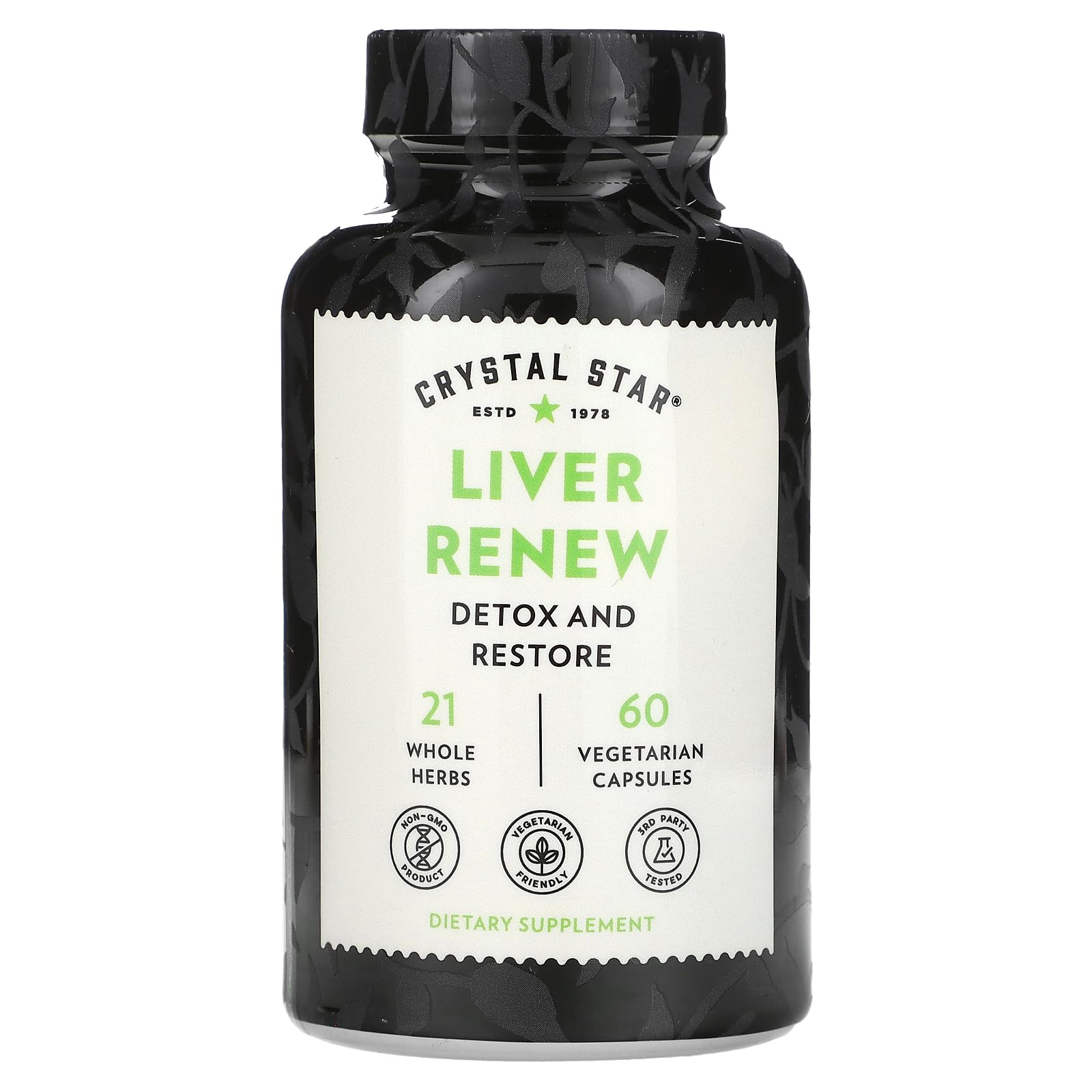 Crystal Star Liver Renew, 60 Capsules, Herbal Liver Cleanse Supplement That Supports Normal Liver Function & Promotes Toxin Release - Milk Thistle, Non-GMO