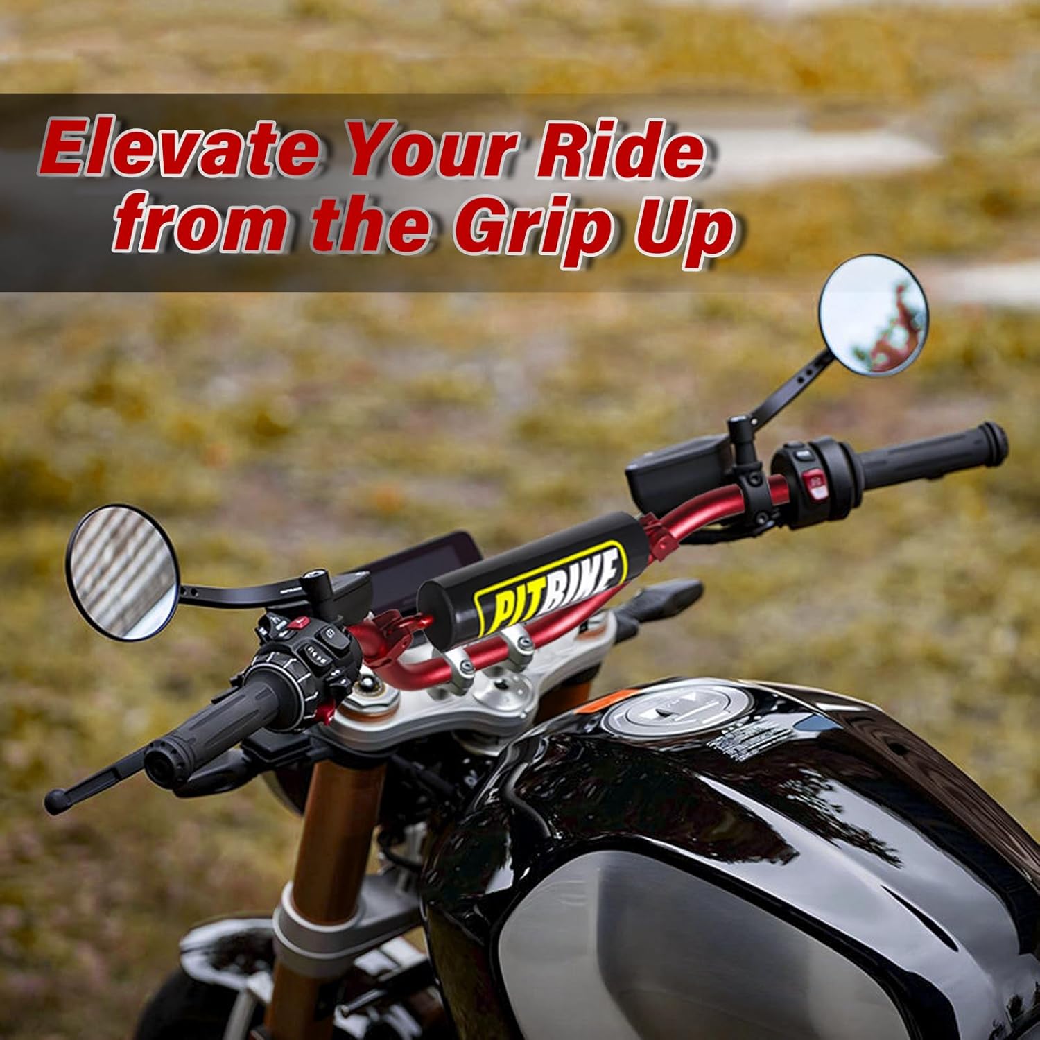 Motorcycle Handlebars Aluminum 7/8 Motorcycle Handlebars with Foam Pad for Motocross CRF YZF KXF KLX RMZ DRZ PitBike Dirt Bike and ebike (Red)