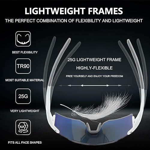 Vista 70 de OULAIQI Cycling Sunglasses Polarized Sunglasses for Cycling Men Women with 1 Lens or 3 Interchangeable Lens Baseball Glasses