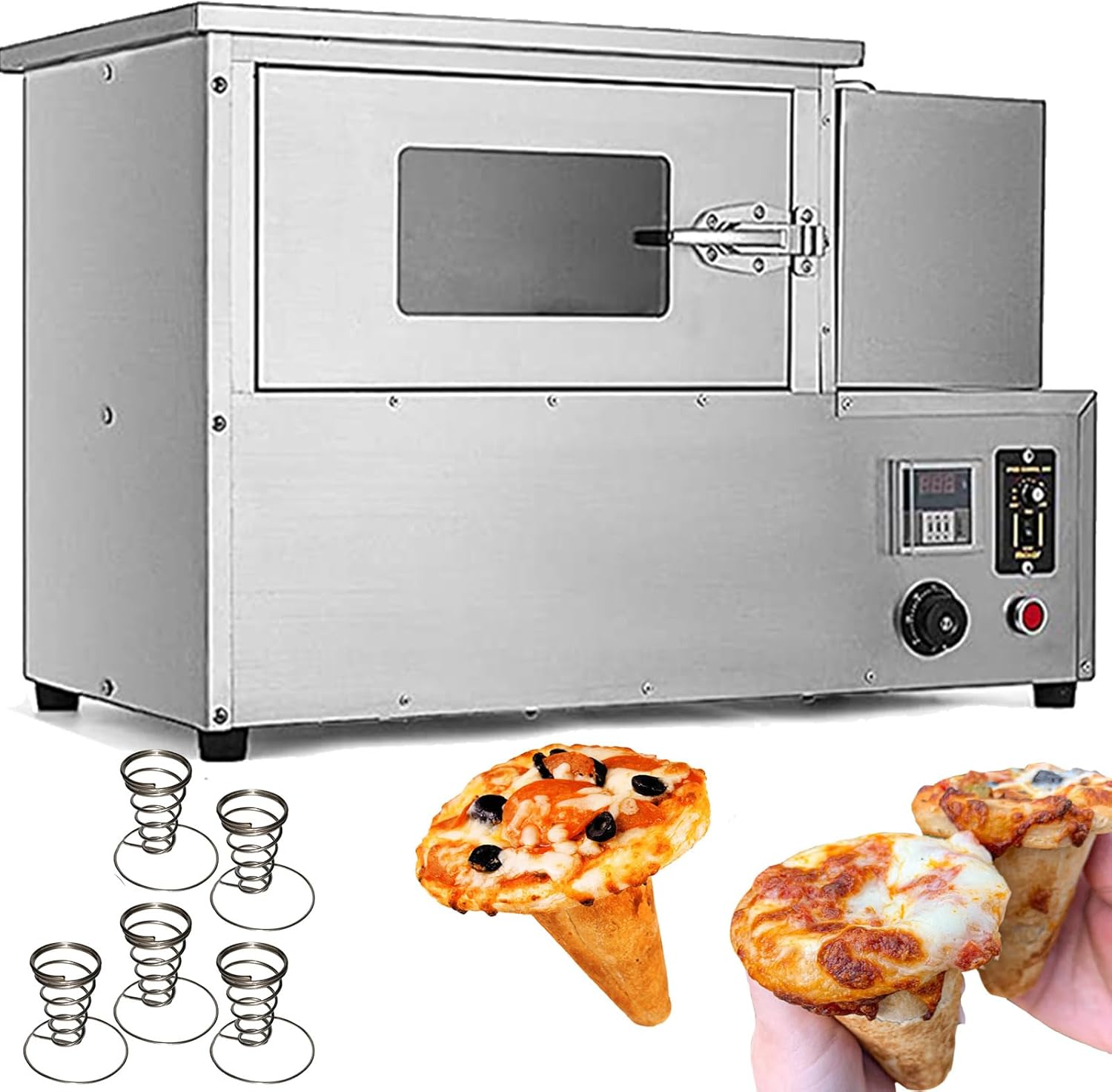 Pizza Cone Machine Conical Maker Full Stainless Steel Pizza Cone Forming Mold Cone shape pizza machine (oven, 110V/60HZ)