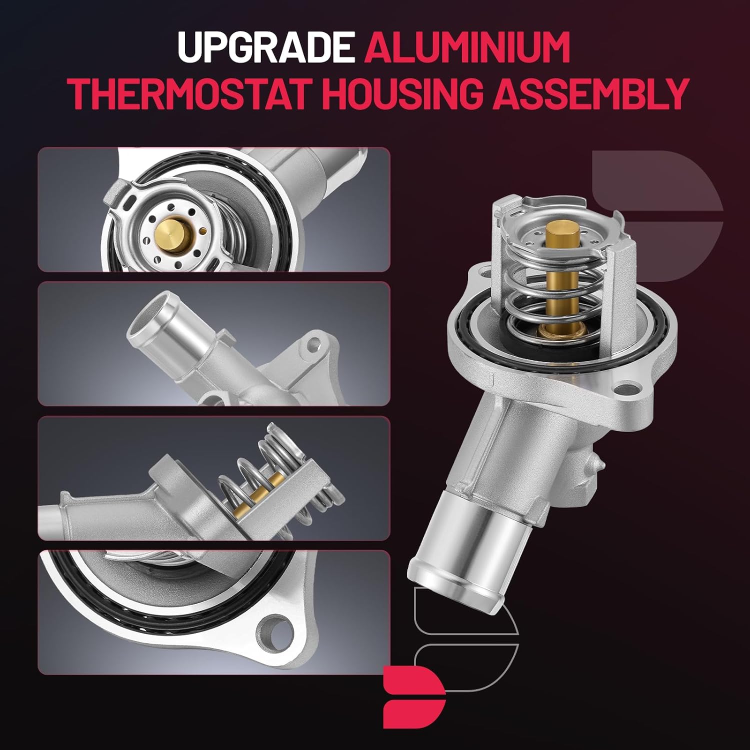 BDFHYK 902-2089 Upgrade Aluminium Coolant Thermostat Housing Assembly Compatible with Envision Regal Sportback TourX,ATS CT6 CTS,Blazer Camaro Equinox Impala Malibu Traverse,Acadia Terrain 2.0L 2.5L