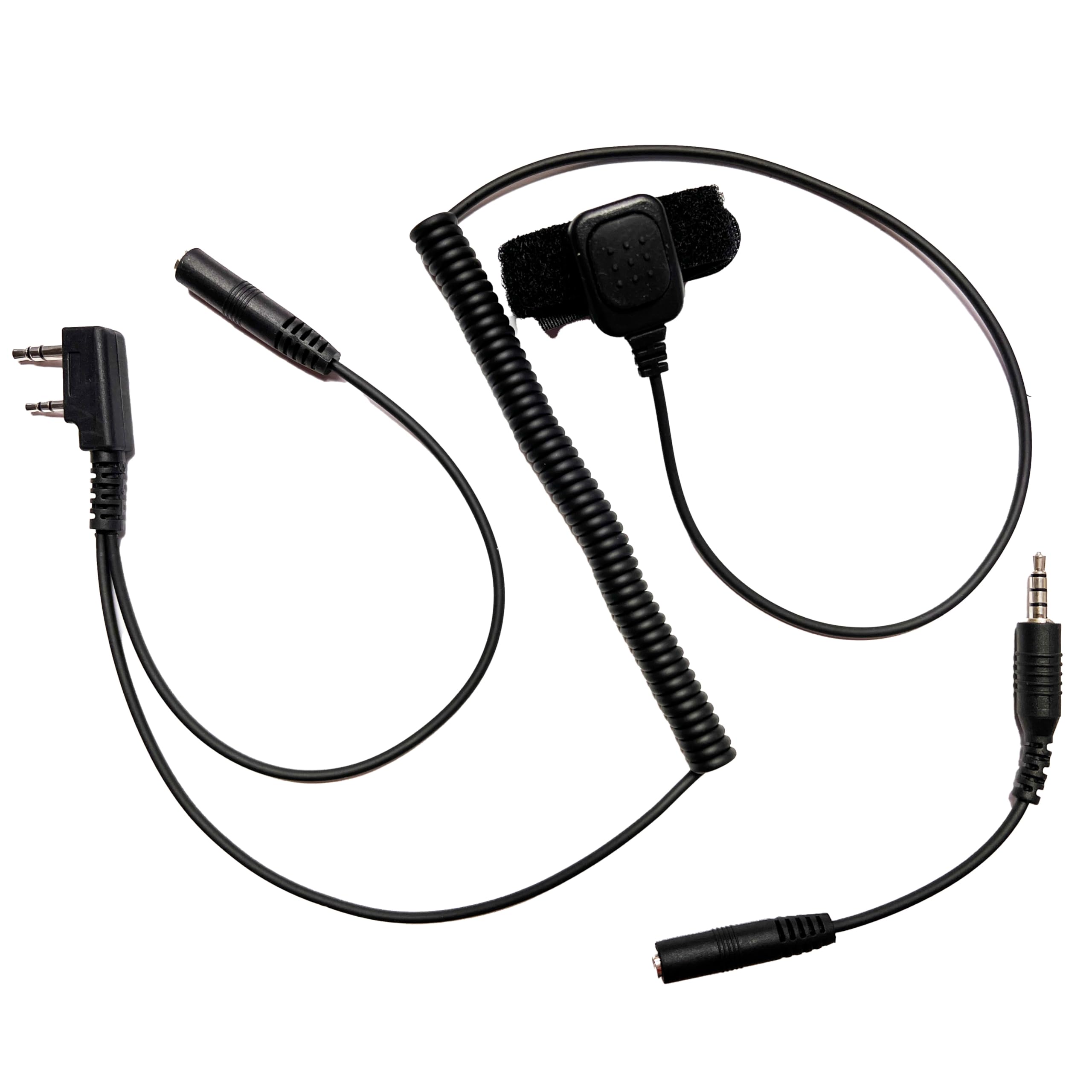 Arrowmax ACD35PTT-K2 Universal 2-Pin K1 to 3.5mm Audio Adapter with One-Touch PTT Compatibility with BTECH Kenwood Radios & 3.5mm Headsets with