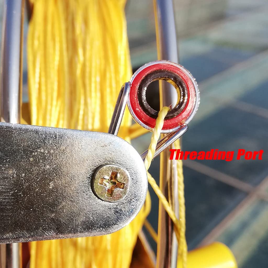 Stummgeschalteter Drachenrollenwickler mit 1200 Metern dreisträngiger Leine, Brems- und Rücklaufsperre, Drachenschnurrolle für Erwachsene und Anfänger (Metallic, 26 cm)