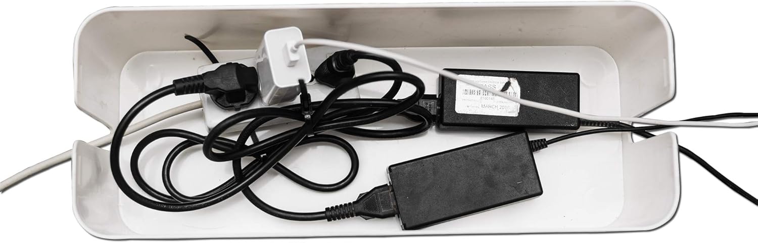 One-Day Sale: Up to 70% Off KHENTE Large Cable Management Box White, Cord Organizer with 15 Reusable Cable Ties