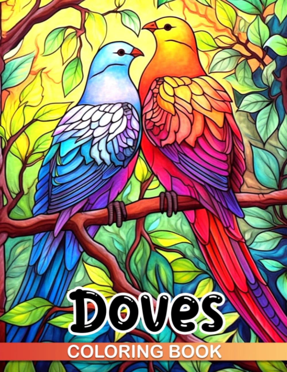 Doves Coloring Book: Coloring pages of bird designs for kids, perfect for birthdays, Christmas, or any occasion to relieve stress.