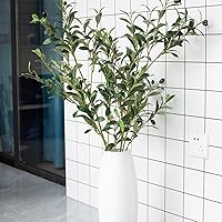 Vista 3 de 39 Inch Artificial Olive Branch Greenery Stems Fake Plants with 222 Leaves for Vase Faux Olive Branches Home Decor Indoor 2PCS