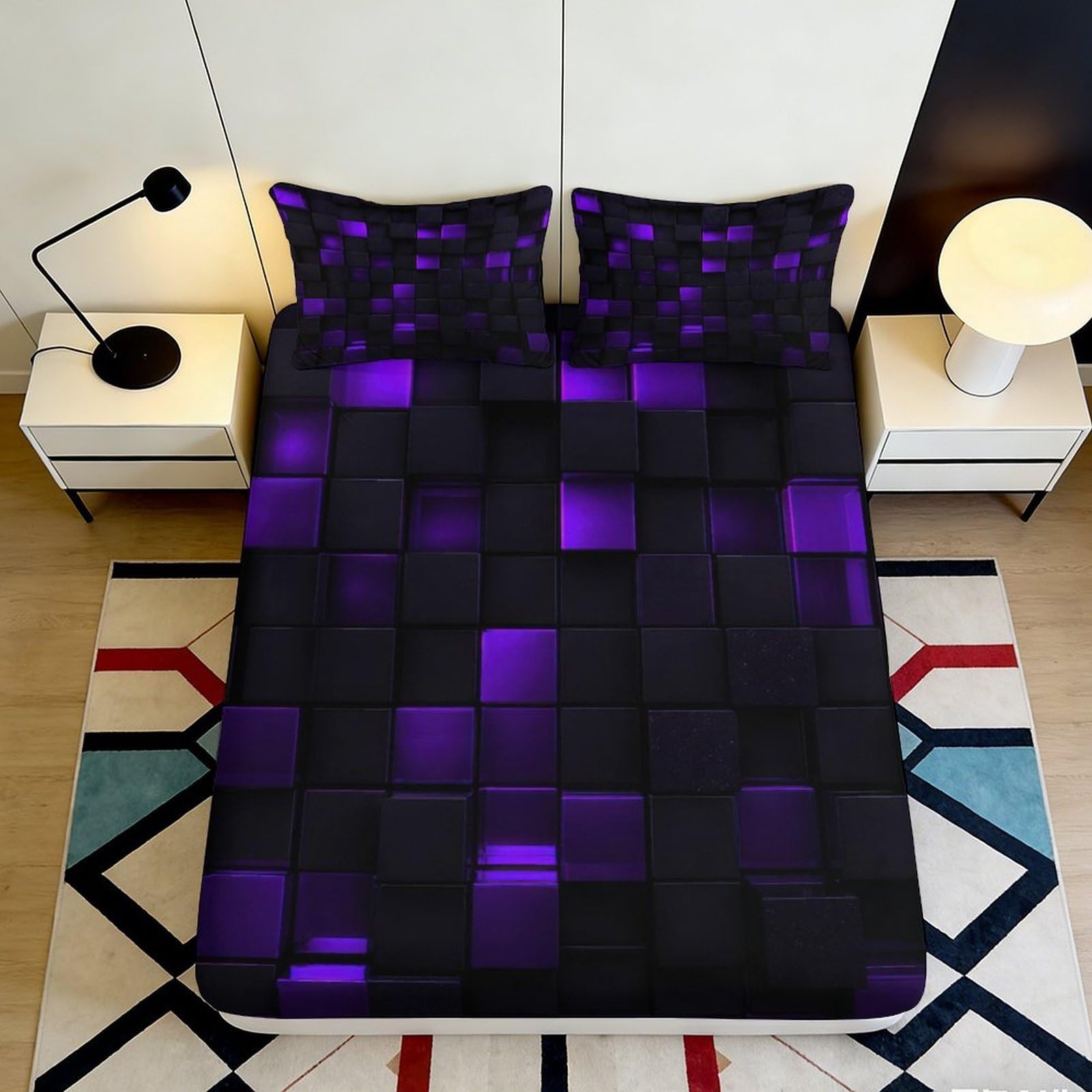 3D Printed Wolf Mountain Fitted Sheet Microfiber Deep Pocket Non-Slip Bedroom Bedding Scenic Mattress Fitted Cover Full Wrap 120x200x25cm