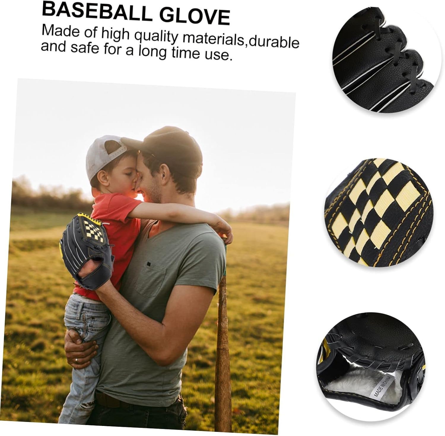 Baseball Softball Glove for Adults Protective PU Glove Ergonomic Design Right Hand Throw Suitable for Practice and Training