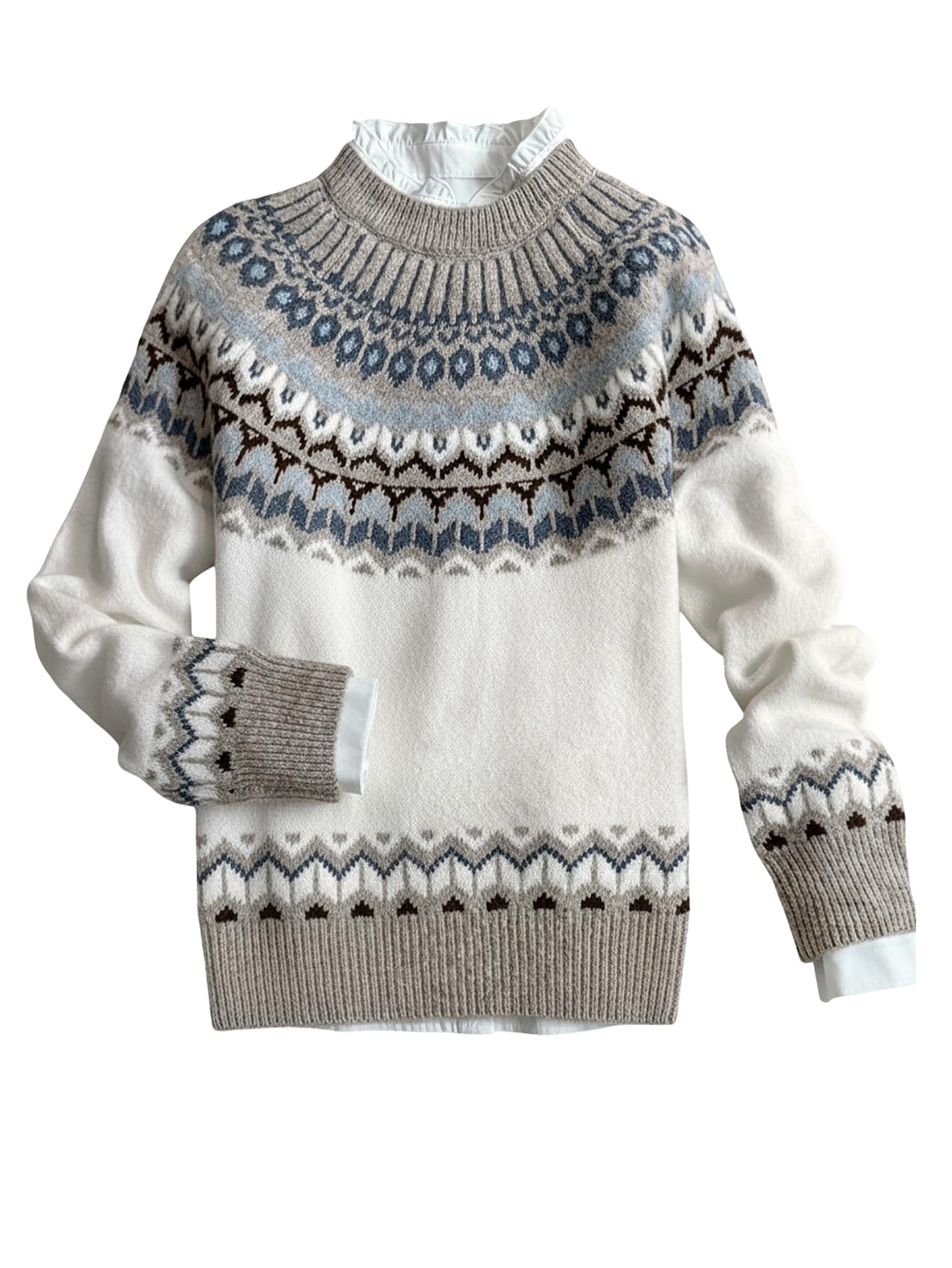 Womens Striped Graphic Fall Sweater Raglan Sleeve Knitwear Crewneck Jumper Tops
