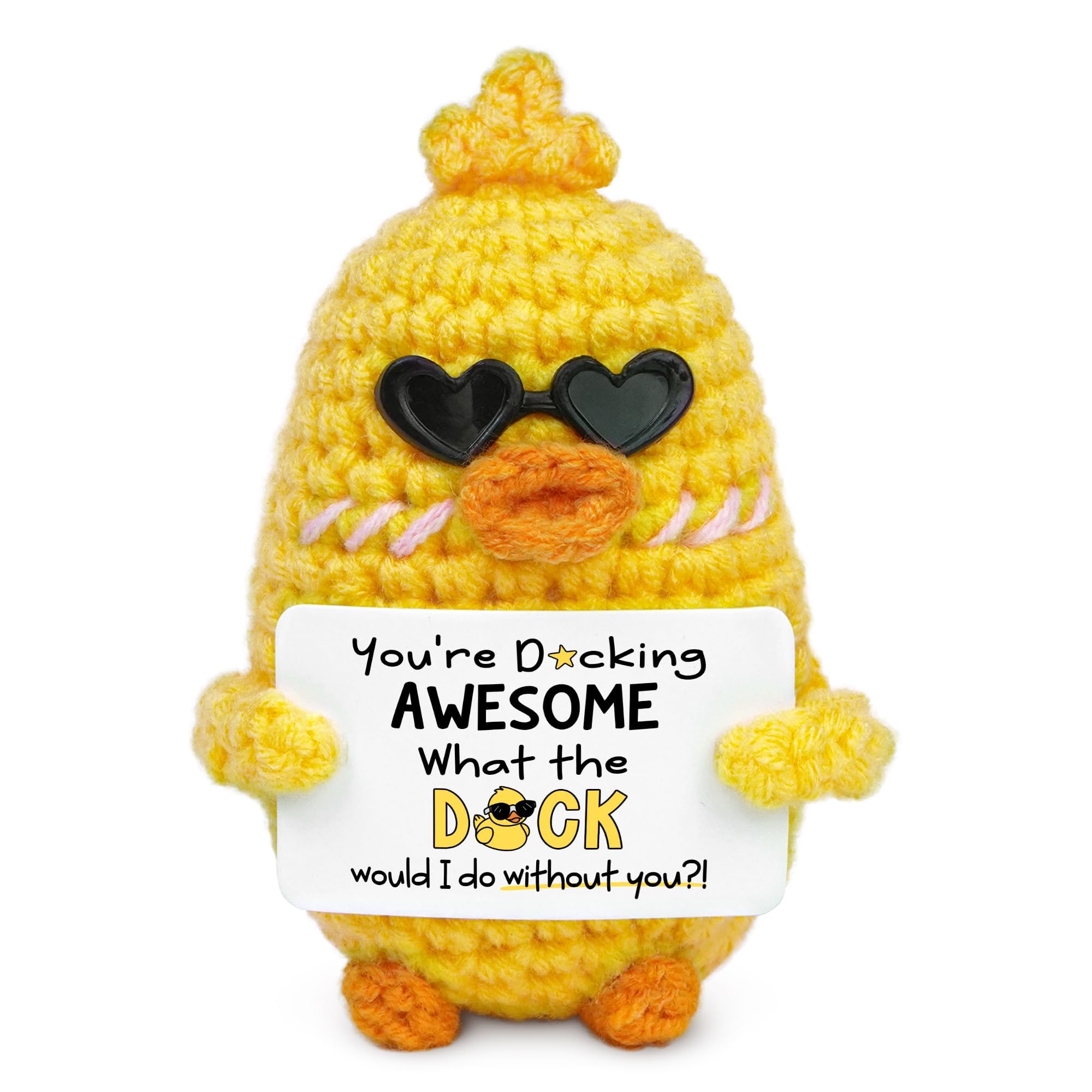 Sunwuun Positive Duck Gifts,Good Luck Gifts,Mini Emotional Support Gift Potato,Funny Crochet Toys Encouraging Gift for Girlfriend/Friend/Classmate/Kids/Adults