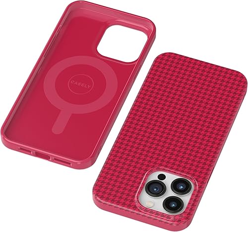 Miniatura 2 de Casely Funda para iPhone 13 Pro Max  Compatible con MagSafe  Mejor vestido  Funda rosa de pata de gallo compatible con iPhone 13 Pro Max