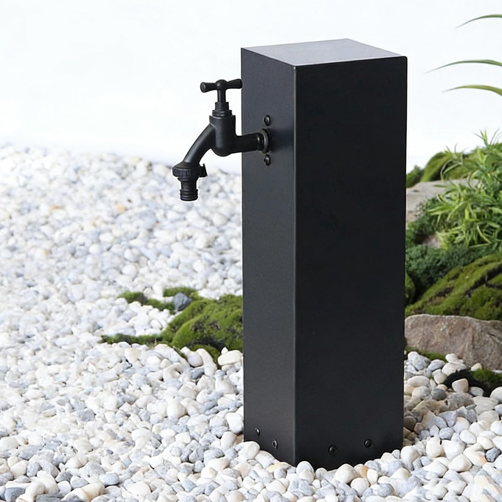 Columna de agua de acero inoxidable para exteriores con grifo, soporte de manguera independiente, grifo vertical de jardín, hidrante exterior anticongelante