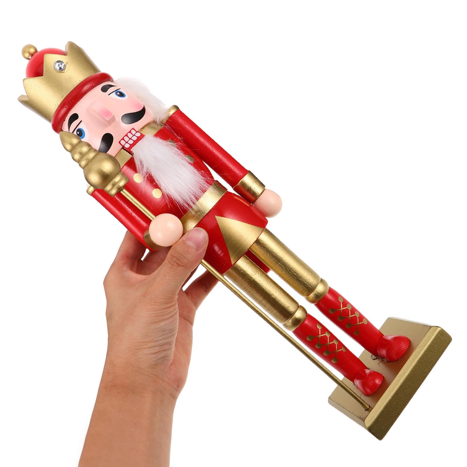 FRCOLOR 3 Stück Weihnachts Nussknacker Statue, 38cm, Rot, Stabile Basis
