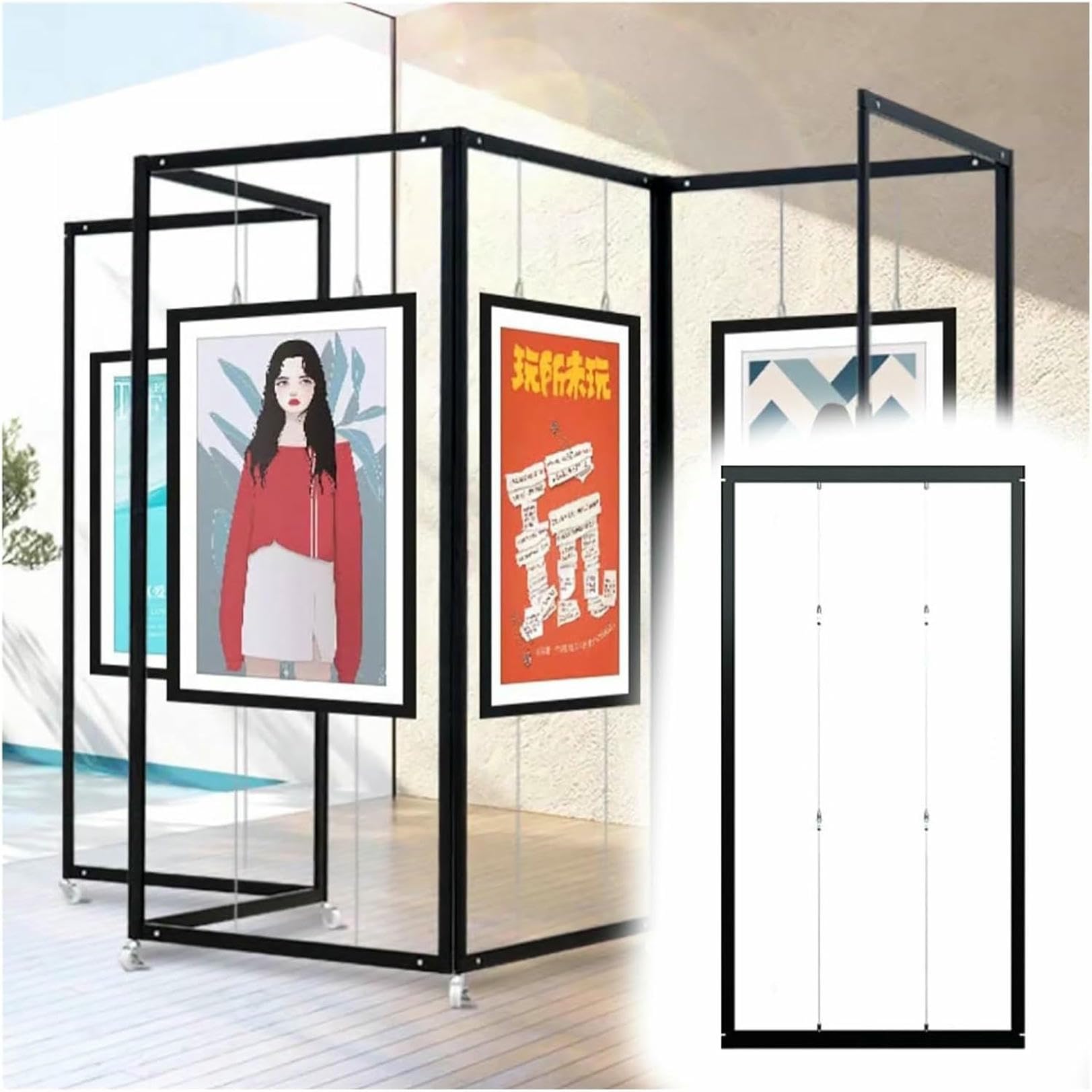 SWENEEN Folding Rack Painting Metal Shelf,Multi-Fold Stand,1Pc 100X220,5pcs-120x240(47.2x94.5in)