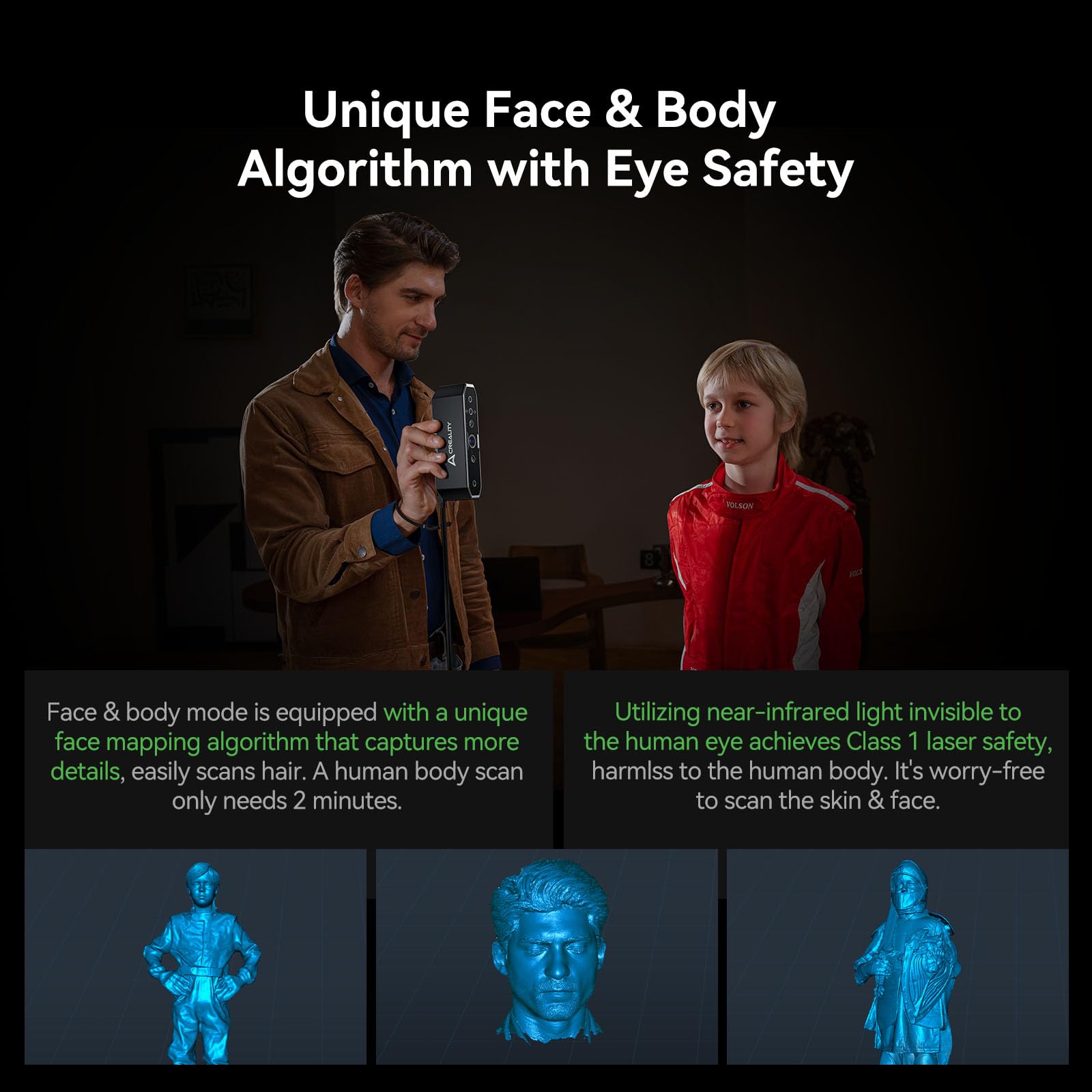 [2024 Upgrade] Scanner 3D Creality CR-Scan Otter pour l'impression 3D, avec vision stéréo à quatre lentilles, suivi anti-vibration, numérisation rapide en couleur