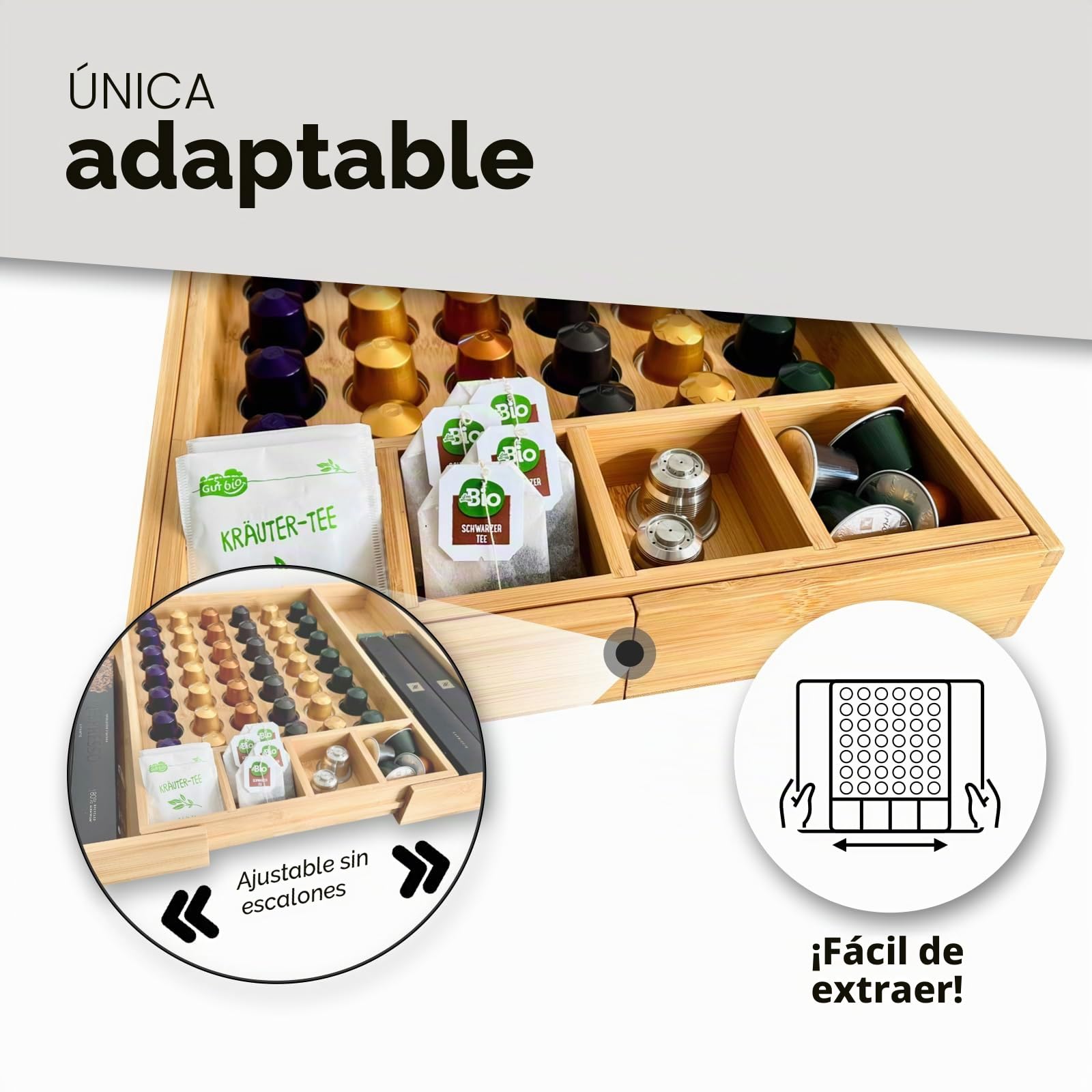 mahona Soporte para cápsulas de café, soporte para cápsulas, dispensador de cápsulas, soporte para cápsulas de café, caja de cajón, recipiente para cápsulas compatible con cápsulas Nespresso (soporte