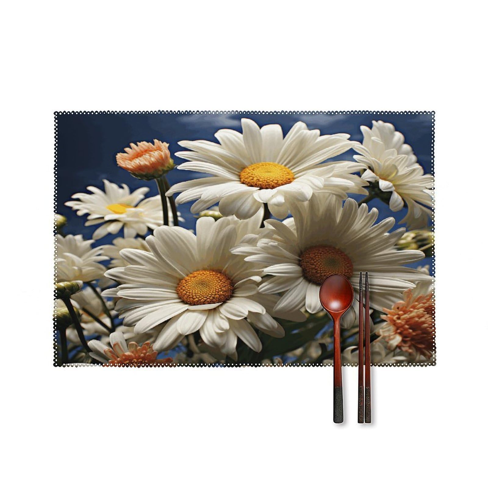 Fodpand Style Floral Daisy Placemats Set Of 4 Place Mats Table Mats