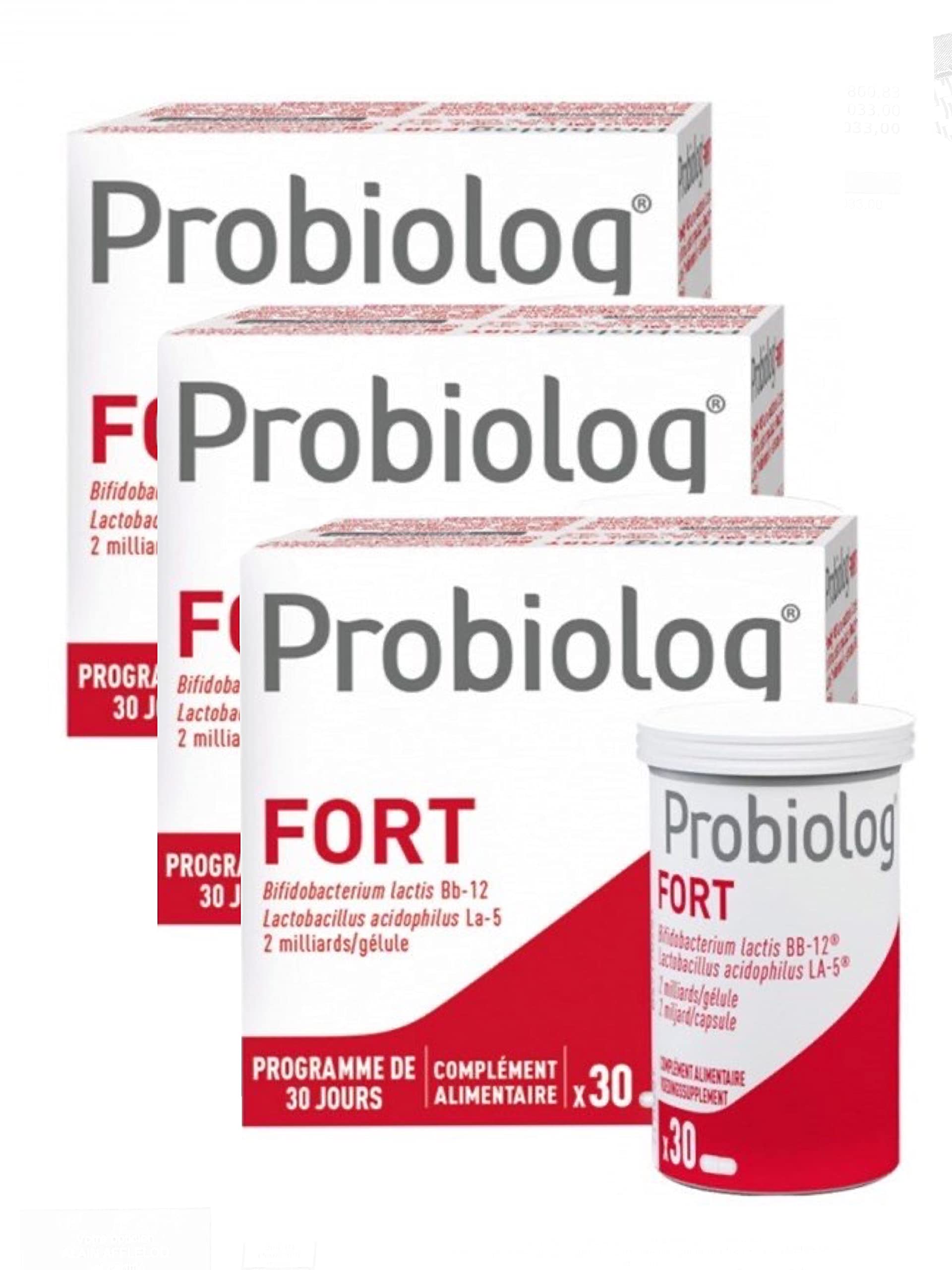 Mayoly Spindler Probiolog FORT Food Supplement Digestive System 3 Boxes of 30 Capsules (F)