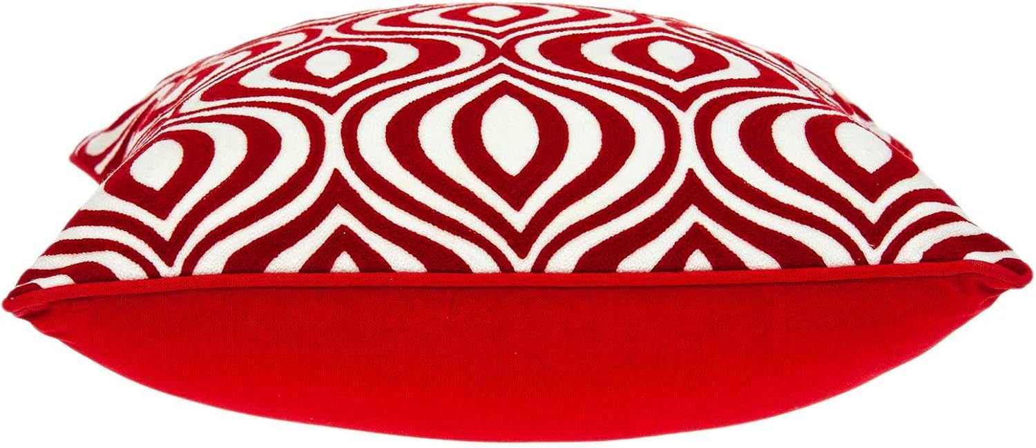 HomeRoots 334131 20 x 7 x 20 in. Transitional Red & White Pillow Cover with Poly Insert