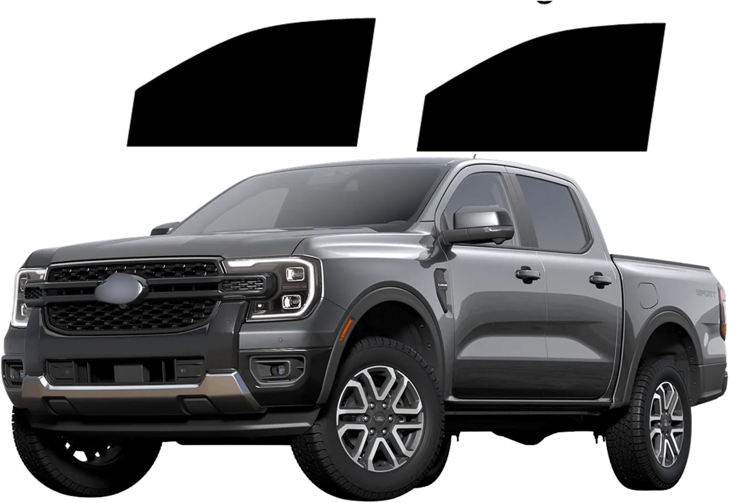 DIY Precut Window Tint Film to Fit 2024-2026 Ford Ranger 4 Door Driver and Passenger Windows Factor Fit 5% 15% 20% 35% 50% Tint Shades Bocking 99% UV Rays Scratch Resistant (35% All)