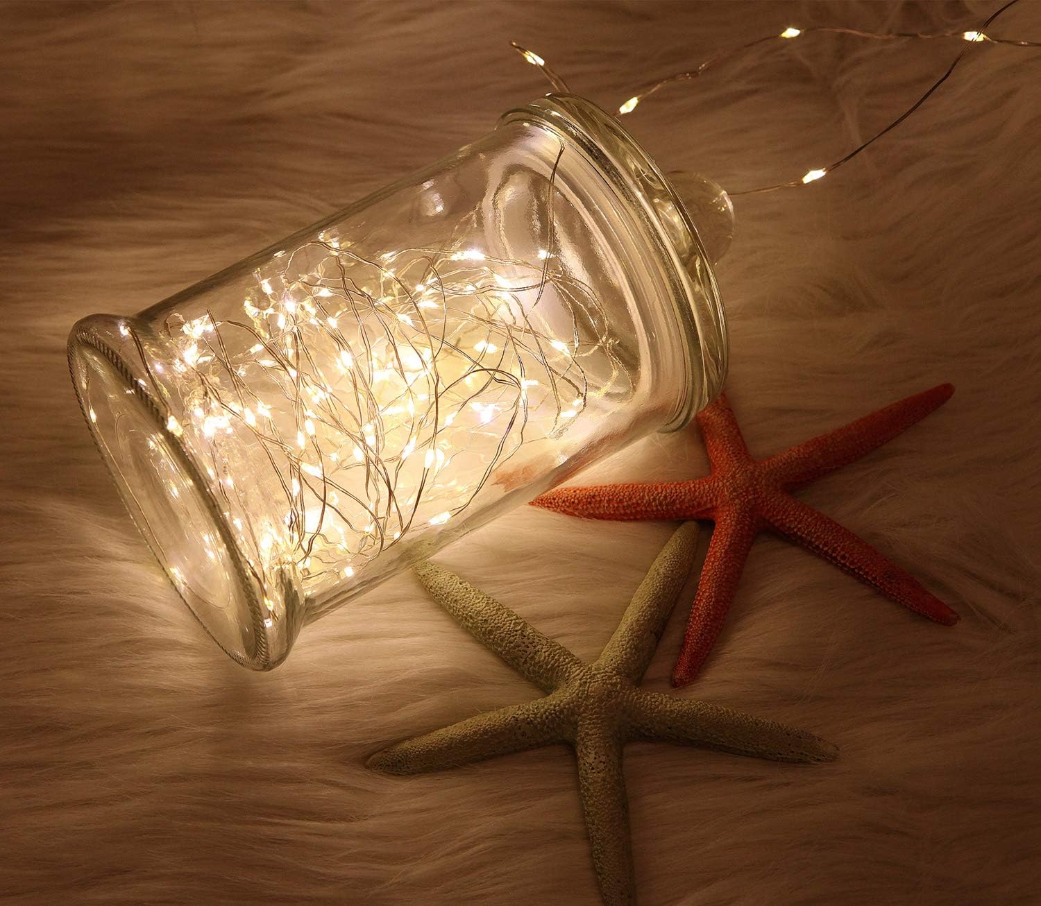 2 Pack 20 Feet 60 Warm White Led Battery Operated Fairy Lights with Remote Control Timer Waterproof Silver Copper Wire Twinkle String Lights for Party Bedroom Wedding Christmas Decorations